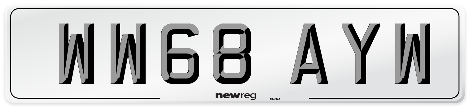 WW68 AYW Number Plate from New Reg